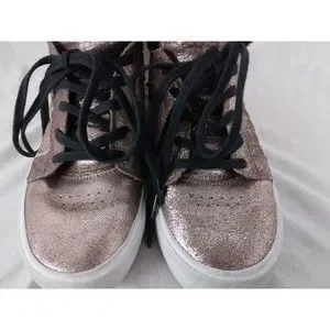 Supra Shoes Supra Skytop Sneakers Skate Shoes Pink Metallic